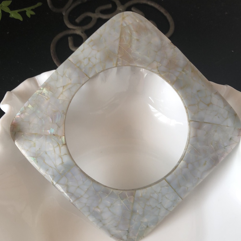 Iridescent marbled flat square bangle